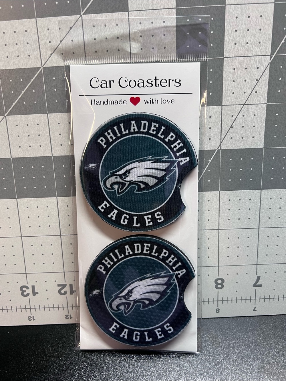 Philadelphia Eagles Dark Green Car Coasters - Official Team Logo
